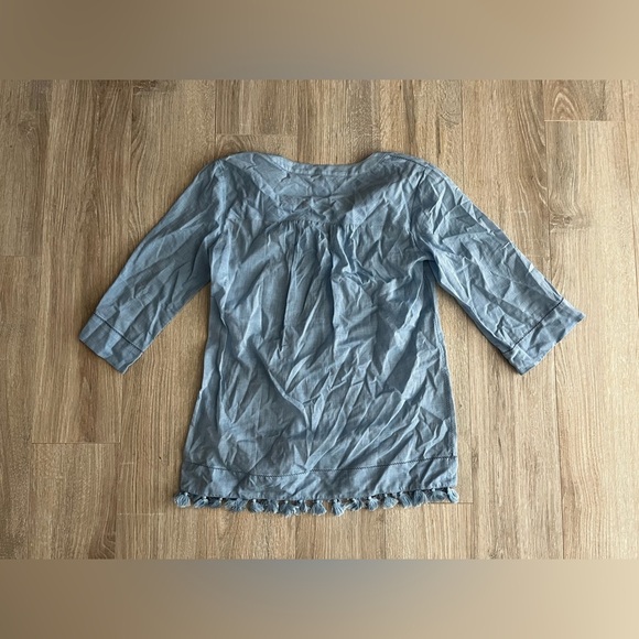 Trina Turk Women’s Capriani Top in Sky Blue Cotton/Silk Blend - Size XS (P) - Picture 8 of 8